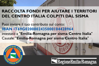 Continua l’impegno dell’Emilia-Romagna in favore delle popolazioni colpite dal sisma